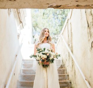 Forest-Green-White-and-Gray-wedding-colors-bride